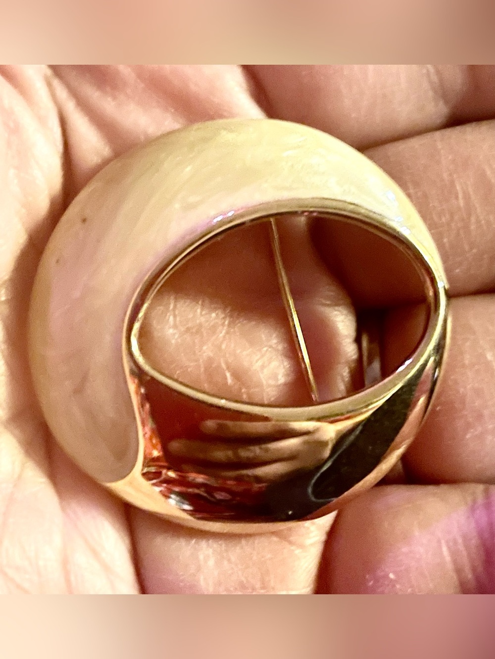Napier Gold and Cream Dome Brooch